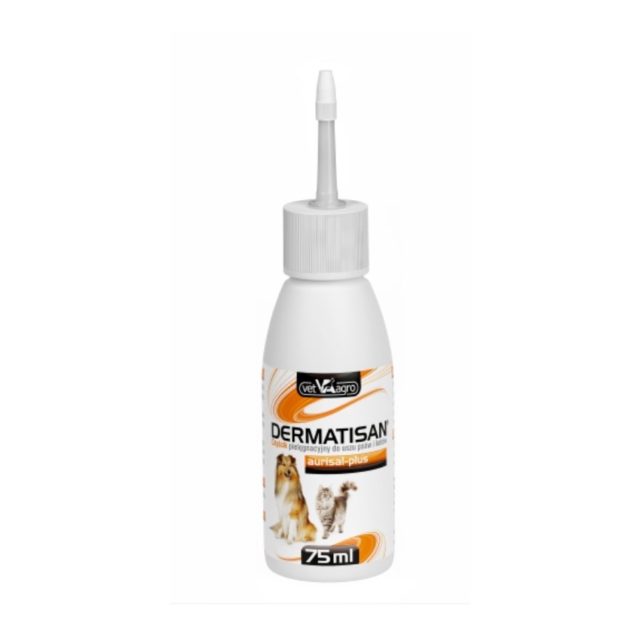VET-AGRO Dermatisan Aurisal Plus Fültisztító kutyáknak és macskáknak 250 ml