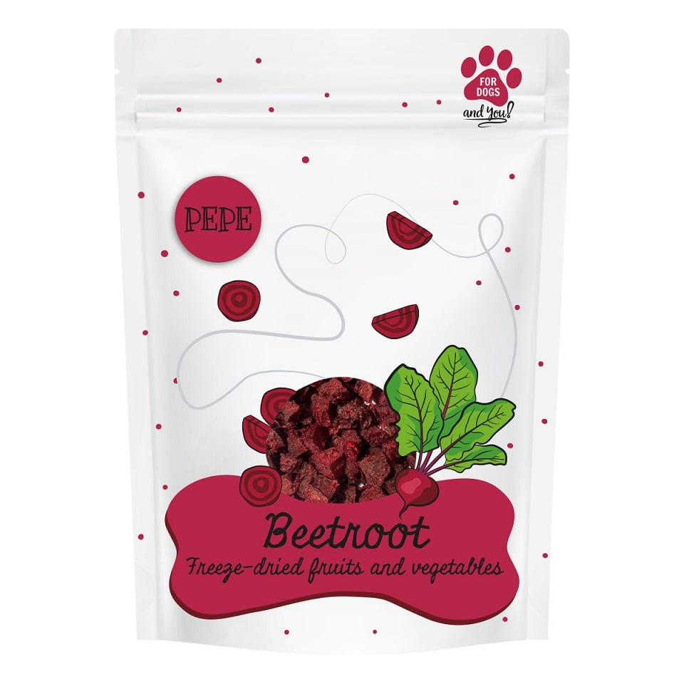 PAKA ZWIERZAKA PEPE Freeze-dried fagyasztva szárított cékla zöldség kutyáknak 25 g
