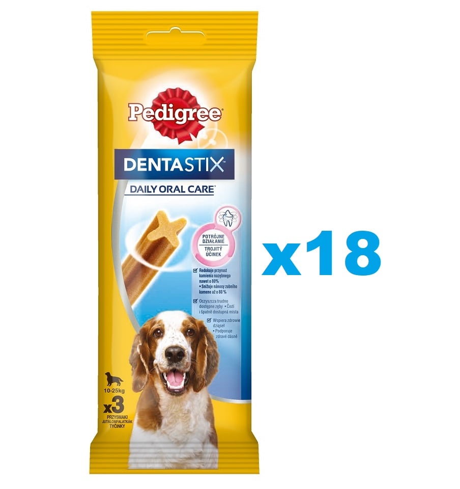 PEDIGREE DentaStix (közepes fajták) fogászati csemegék kutyáknak 54 db. - 18x77g