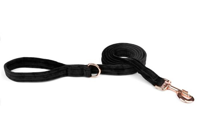 ESME FOR DOG Velúr kutya póráz onyx 150cm / 2.5cm