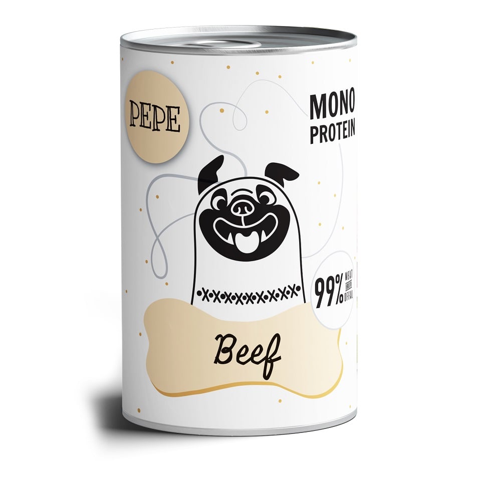 PAKA ZWIERZAKA PEPE Beef 99% (marha) 800 g monoproteinás táplálék