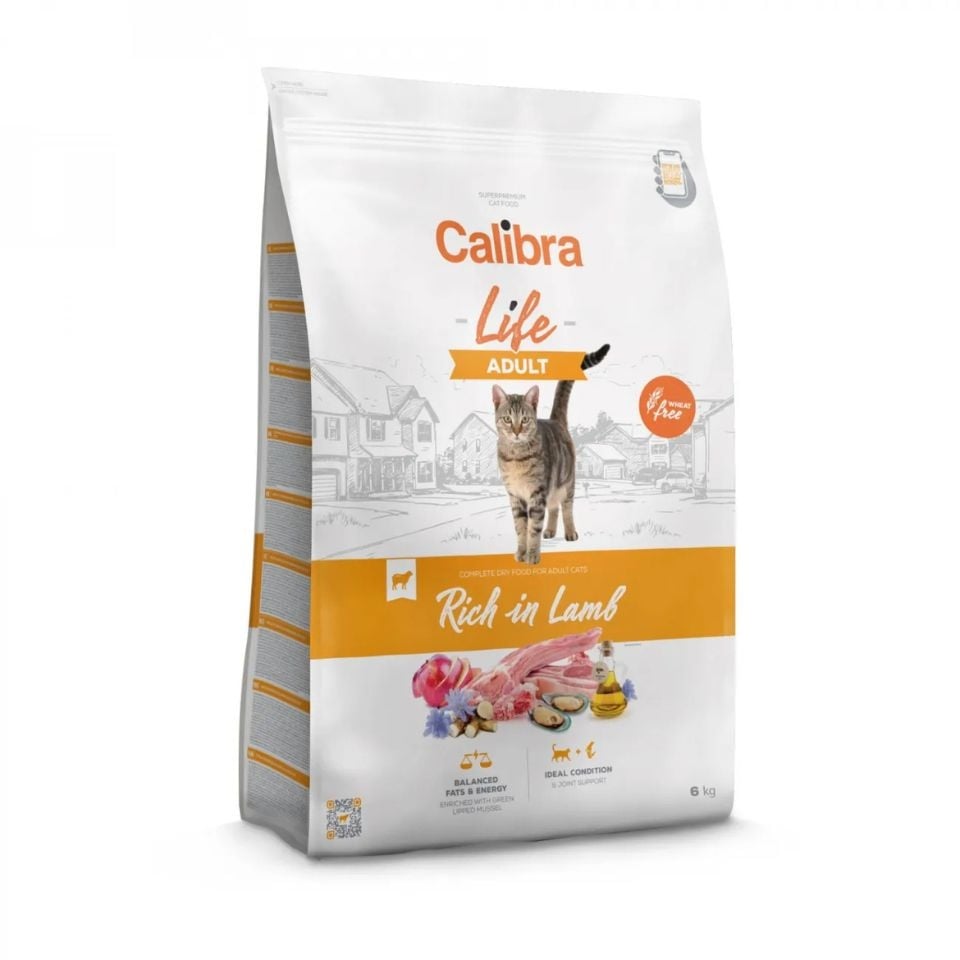CALIBRA Cat Life Adult Lamb 6 kg gabonamentes macskaeledel bárányhússal