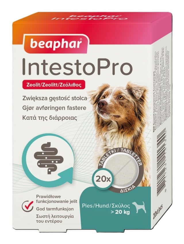 BEAPHAR IntestoPro tabletták a széklet normális állagának támogatására 20 db kutyáknak (20 kg felett)