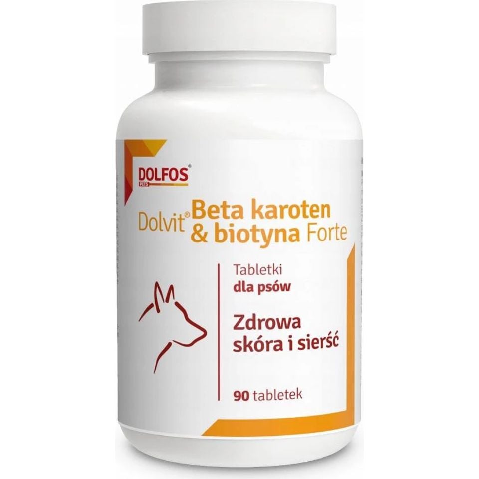DOLFOS Dolvit Beta Karoten &amp; Biotyna Forte 90 tabl. preparat a kutyák egészséges szőréért és bőréért