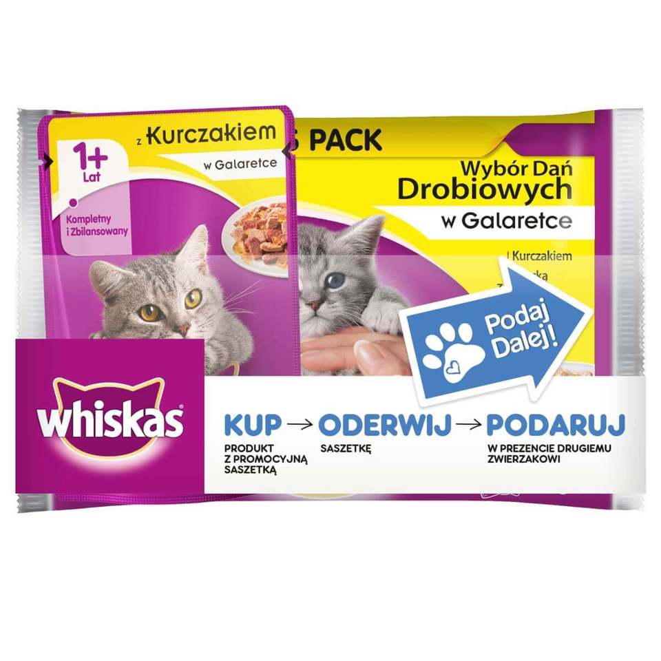WHISKAS Junior Szárnyas menü 36 x100g + 9x 100g ajándék Macska