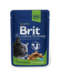 BRIT Premium Adult sterilised csirke ivartalanított macskáknak 24 x 100 g