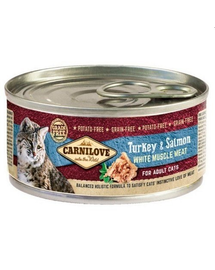 CARNILOVE Cat turkey & salmon 12 x 100 g pulyka és lazac