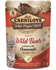 CARNILOVE Wild Boar & Chamomile 24 x 85g vaddisznó és kamilla nedves macskaeledel