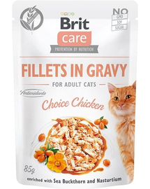 BRIT Care Fillets in gravy kurczak 24 x 85 g csirkefilé mártásban