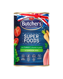 BUTCHER'S Superfoods Dog Tripe pulykával és zöldségekkel 400 g