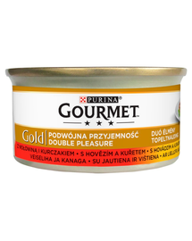 GOURMET Gold Mix marhahússal és csirkével 24x85g nedves macskaeledellel