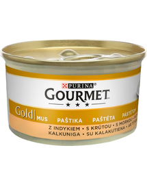 GOURMET Gold Pulykahús mousse 24x85g nedves macskaeledel