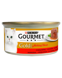 GOURMET Gold Melting Heart Marhahús 24x85g nedves macskaeledel