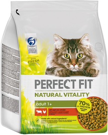 PERFECT FIT Natural Vitality marhahússal és csirkehússal felnőtt macskáknak 2,4 kg
