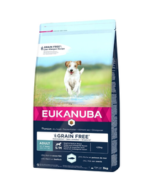 EUKANUBA Grain Free eledel felnőtt kis és közepes méretű kutyáknak 3 kg