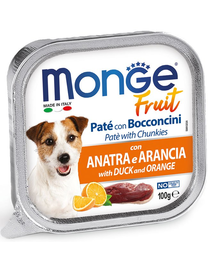 MONGE Fruit Dog kacsa és narancs 100g