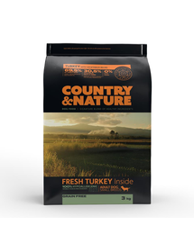 DR PETCARE Country&Nature Turkey with Vegetables Recipe 3 kg Kistestű kutyatáp pulykával és zöldségekkel