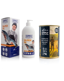 SIMPLY FROM NATURE Salmon oil Lazacolaj  1 l + SIMPLY FROM NATURE 400 g FREE