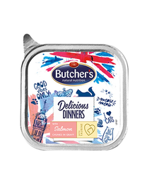 BUTCHER'S Classic Delicious Dinner Cat lazacos, kapros darabok mártásban 100 g
