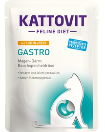 KATTOVIT Feline Diet Gastro Csirke rizzsel 85 g
