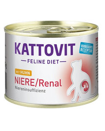 KATTOVIT Feline Diet Renal Csirke 185 g