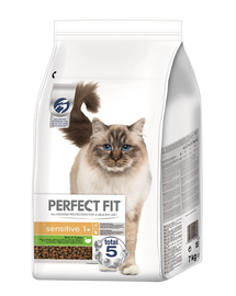 PERFECT FIT Sensitive 1+ pulykában gazdag eledel macskáknak 7 kg