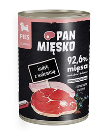 PAN MIĘSKO Pulykahús marhahússal hipoallergén nedves kölyökeledel 400g