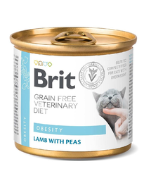 BRIT Vetrinary Diet Obesity Lamb, Pea nedves macskaeledel 200 g