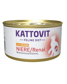 KATTOVIT Feline Diet Renal Csirke 12x85 g