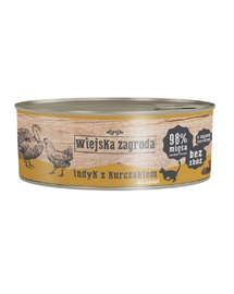 WIEJSKA ZAGRODA Kitten Pulyka és csirke 85 g-os konzerv cicáknak