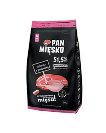 PAN MIĘSKO Borjúhús fürjjel miniatűr fajták számára 20 kg