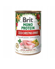 BRIT Mono Protein Christmas Dinner Karácsonyi kutyatáp pontyokkal 400g