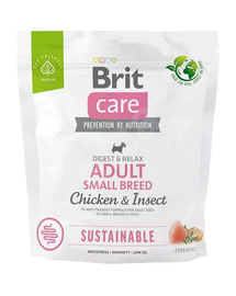 BRIT Care Sustainable Adult Small Breed szárazeledel csirkével és rovarokkal 1 kg