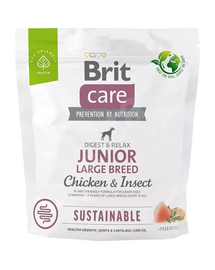 BRIT Care Sustainable Junior Large Breed szárazeledel csirkével és rovarokkal 1 kg