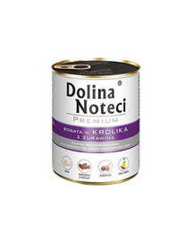 DOLINA NOTECI Prémium eledel nyúlhús tőzegáfonyával 800g