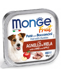MONGE Fruit Dog Bárányhús és almapástétom 100g