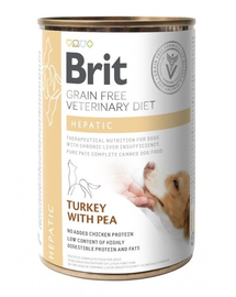 BRIT Veterinary Diet Hepatic Turkey&Pea nedves kutyaeledel 400g