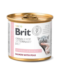 BRIT Veterinary Diet Hypoallergenic Salmon, Pea nedves macskaeledel 200 g