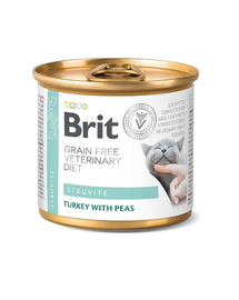 BRIT Veterinary Diet Struvite Turkey Pea nedves macskaeledel 200 g