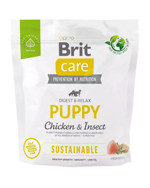 BRIT Care Sustainable Puppy szárazeledel csirkével és rovarokkal 1 kg