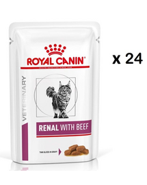 ROYAL CANIN Renal Feline marhahús 24 x 85 g nedves eledel krónikus veseelégtelenségben szenvedő macskáknak