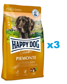 HAPPY DOG Supreme piemonte - kacsa, gesztenye, hal 30 kg (3 x 10 kg)