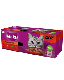 WHISKAS Classic Meals nedves teljes értékű eledel felnőtt macskáknak 40x85 g mártásban