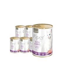 DOLINA NOTECI PIPER Animals nyúl konzerv ivartalanított macskáknak 12 x 400 g