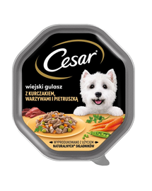 CESAR tálca 14x150 g nedves teljes értékű eledel felnőtt kutyáknak mártással, csirkével, zöldséggel és petrezselyemmel