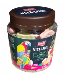 VITAPOL Zöldséges keksz papagájoknak 240 g-os tégelyben