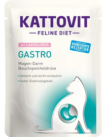 KATTOVIT Feline Diet Gastro Lazac rizzsel 85 g