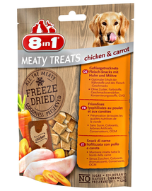 8IN1 Hús fagyasztva szárított csirke és sárgarépa csemege 50 g