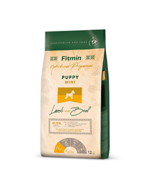 FITMIN Dog Mini Puppy Lamb&Beef 12 kg kis fajtájú kölyökkutyák számára