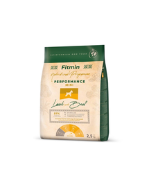 FITMIN Dog Nutritional Programme Mini Performance Lamb&Beef 2,5 kg nagyon nagy aktivitású, felnőtt, kistestű kutyák számára
